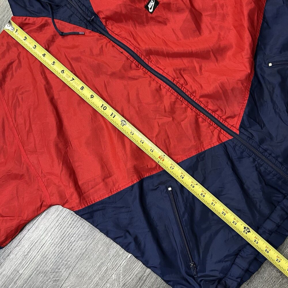 Vintage 90s Nike Silver Tag Windrunner Jacket Navy Red Colorblock Mens Rare L - Picture 6 of 9